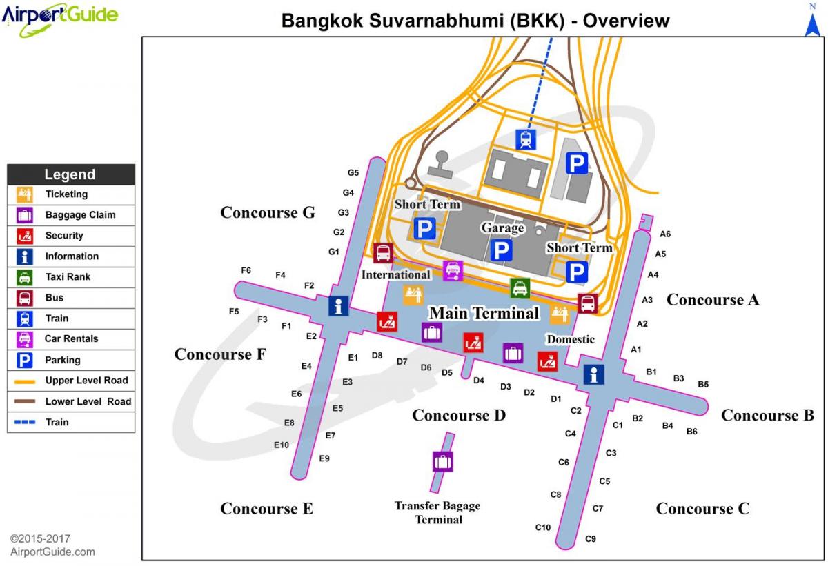 Mappa del terminal dell'aeroporto di Bangkok (Krung Thep)
