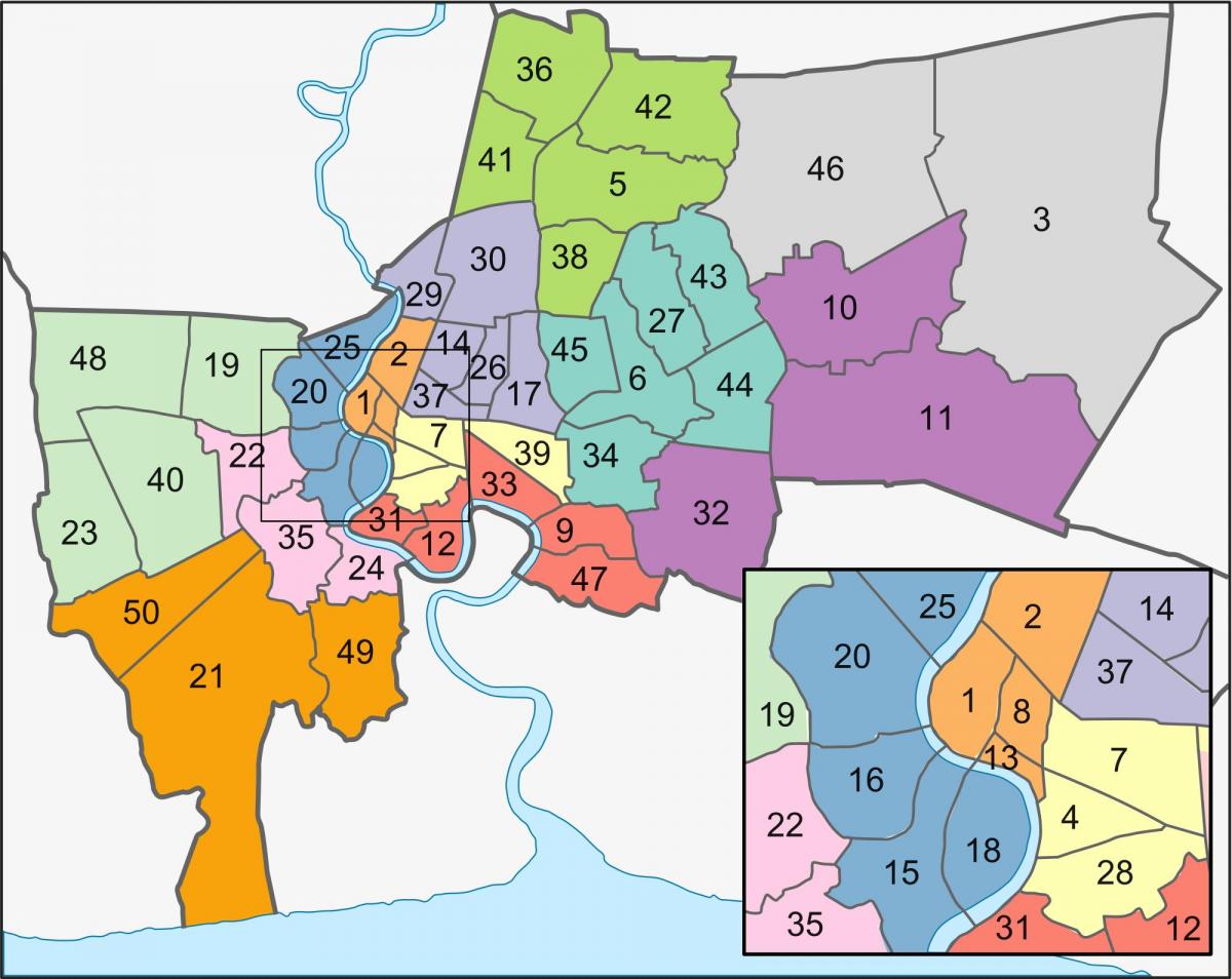 Mappa dei codici postali di Bangkok (Krung Thep)