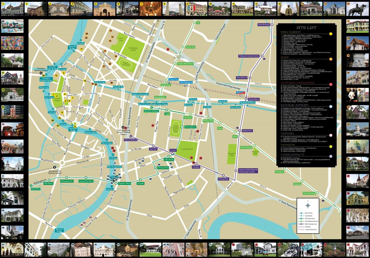 Mappa turistica di Bangkok (Krung Thep)