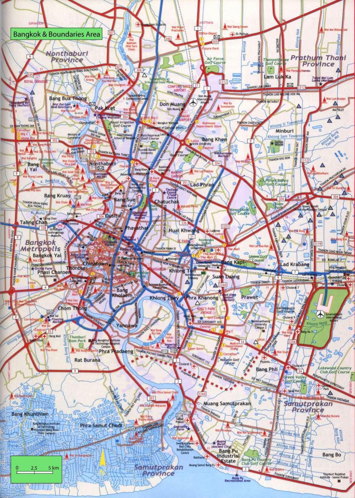 Mappa stradale di Bangkok (Krung Thep)